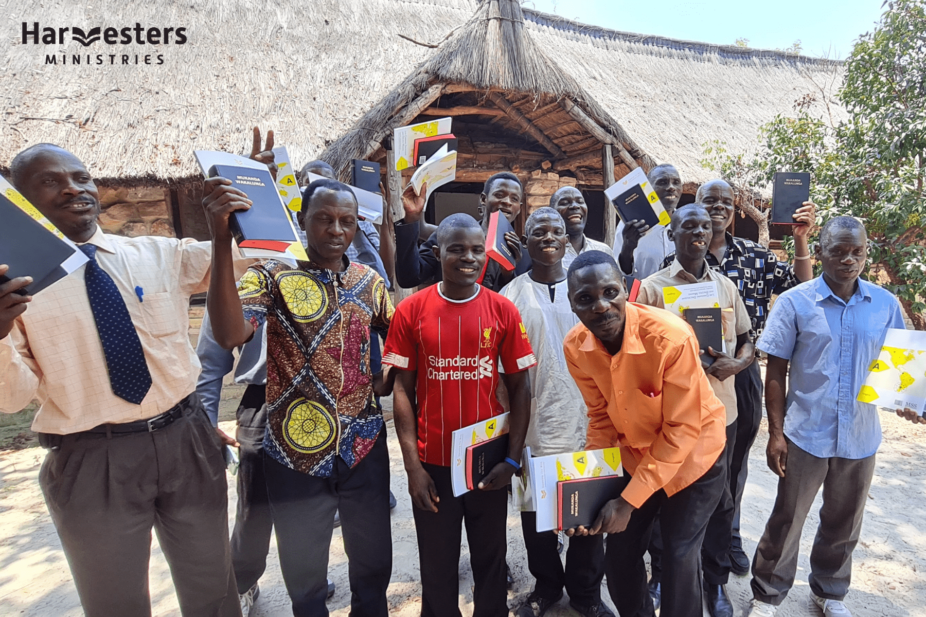 Chavuma students with materials and bibles