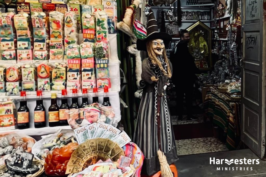 Witch stall. Harvesters Ministries